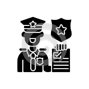 Law enforcement black glyph icon
