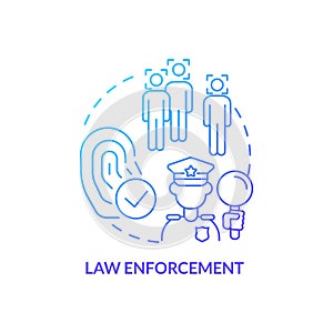 Law enforcement blue gradient concept icon