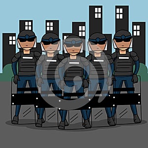 Law enforcement illustration Vector Art Logo Template and Illustration