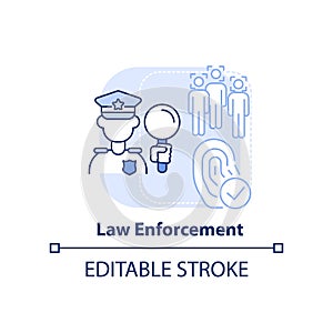 Law enforcement light blue concept icon