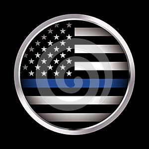 Law Enforcement Support Flag Icon Illustration