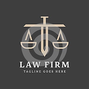 Law firm elegant logo design photo