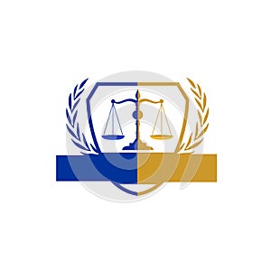 law firm and justice advocate logo and icon