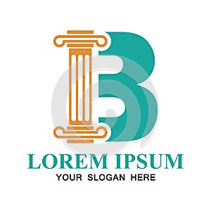 Law firm logo with B alphabet and text space for your slogan / tagline
