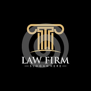 Law firm logo design vector with black background
