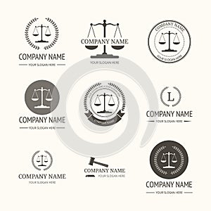 Law firm logo template. set of vintage labels