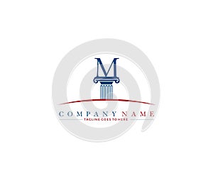 Law firm pillar M logo design template