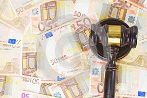 Law Gavel and Euro Money