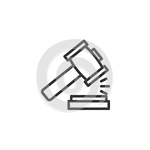 Law gavel outline icon