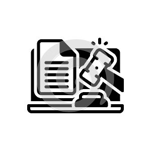 Black solid icon for Law, constitution and case
