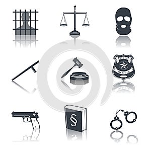 Law and justice icons black