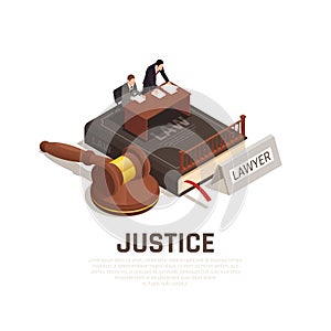 Law Justice Isometric Composition