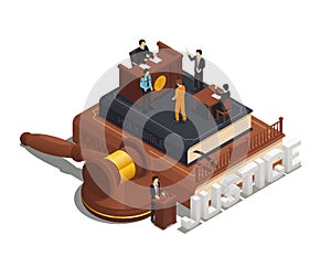 Law Justice Isometric Composition Icon