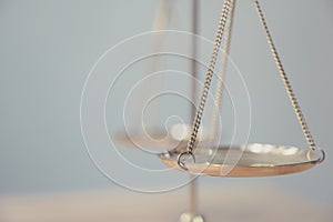 Law and justice, Legality concept, Close up of scales symbol of Justice