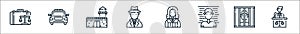 law and justice line icons. linear set. quality vector line set such as lawyer, jail, prisoner, judge, detective, prison, police
