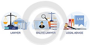 Law and justice. Online lawyer. Legal advice