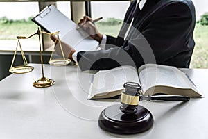 Law, lawyer attorney and justice concept, male lawyer or notary