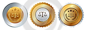 Law legislation scales symbol gold medal legal balance competition championship prize best winner contest award