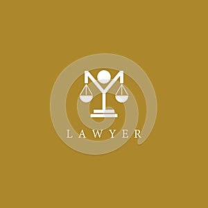 Law logo vector icon photo