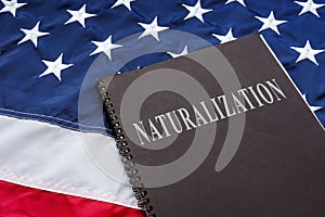 Law about naturalization on the American flag.