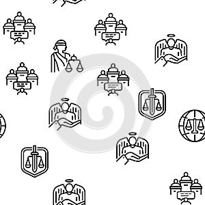 Law Notary Advising Vector Seamless Pattern