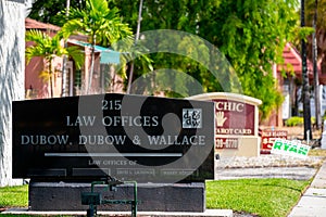 Law Office building sign Dubow and Wallace Dania Beach FL