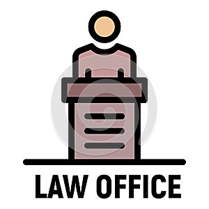 Law office icon color outline vector