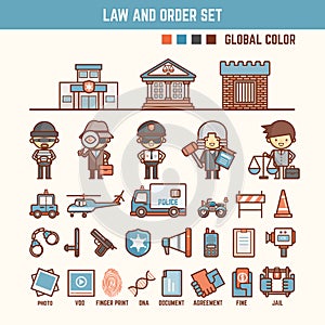 Law and order infographic elements for kid