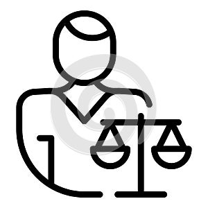 Law person icon, outline style