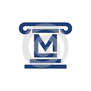 Law Pillar Initial M Lettermark Symbol Graphic photo
