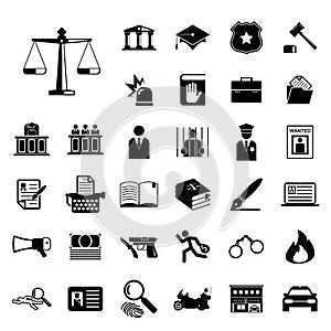 Law and police icon set