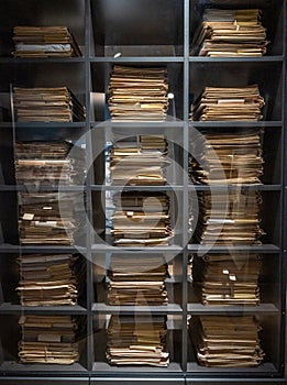Law process Files stacking up in KZ Dachau Germany concentration Camp