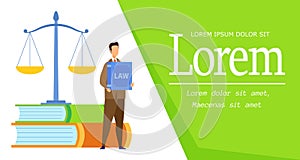 Law Science Degree Web Banner Vector Template