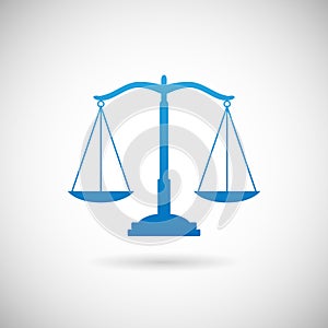 Law Symbol Justice Scales Icon Design Template on Grey Background Vector Illustration