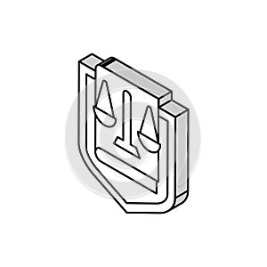 law symbol with scales isometric icon vector illustration