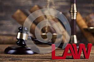 Law wooden gavel barrister, justice concept, legal system concept