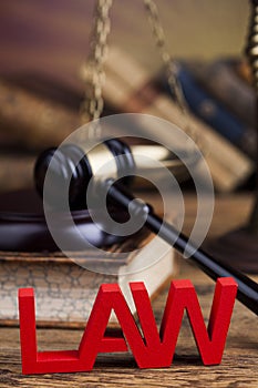 Law wooden gavel barrister, justice concept, legal system concept