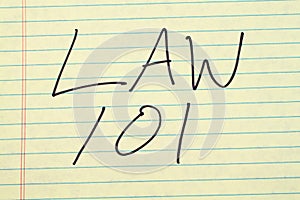 Law 101 On A Yellow Legal Pad photo