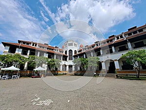 Lawang Sewu is a historic colonial building in Semarang, Indonesia