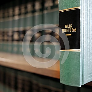 Lawbooks on Shelf for Study Legal Knowledge Wills Estates photo