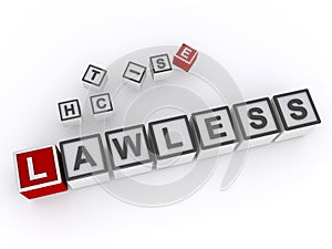 lawless word block on white photo
