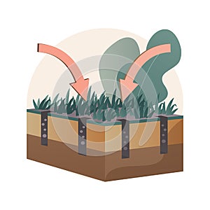 Lawn aeration abstract concept vector illustration.