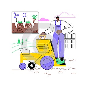Lawn aeration abstract concept vector illustration. photo
