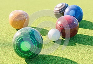 Lawn Bowls On Green Grass