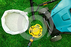 lawn care tools and equipment for perfect green grass