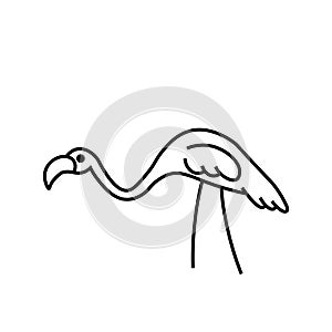 Lawn flamingo outline icon