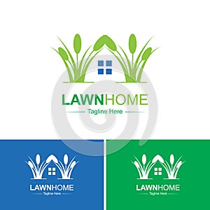 Lawn Home Logo Design Template.