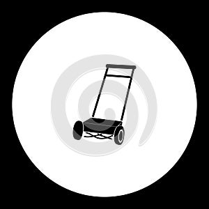 Lawn mover simple silhouette black icon