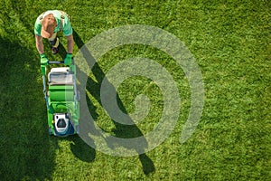 Lawn Moving Aerial Photo