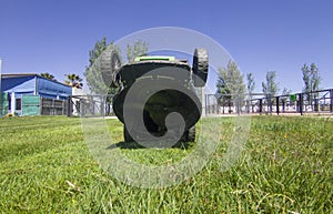 Lawn mower blade spinning